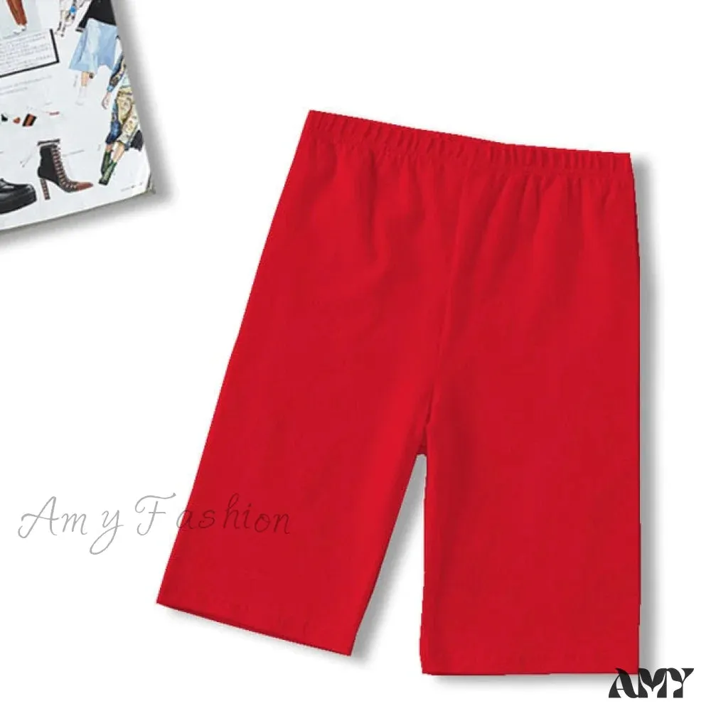 Amy Fashion - High Waist Fashion Biker Shorts