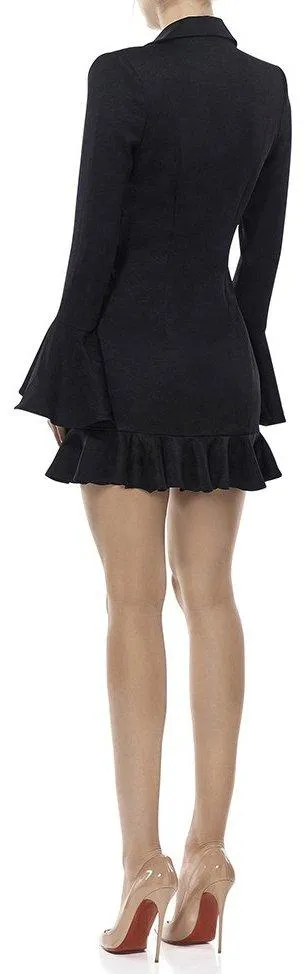 Black Ruffle Blazer-Dress