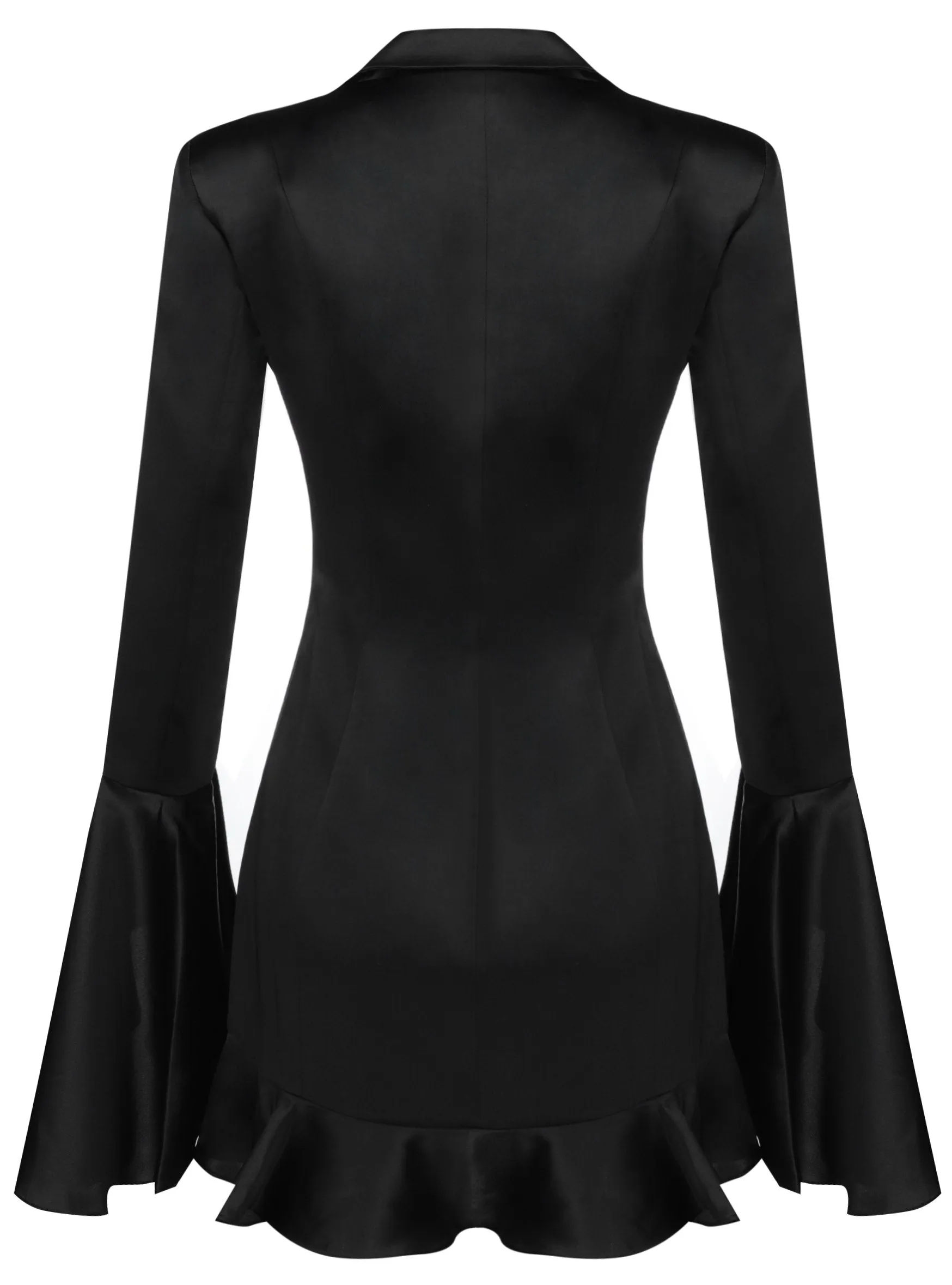 Black Ruffle Blazer-Dress