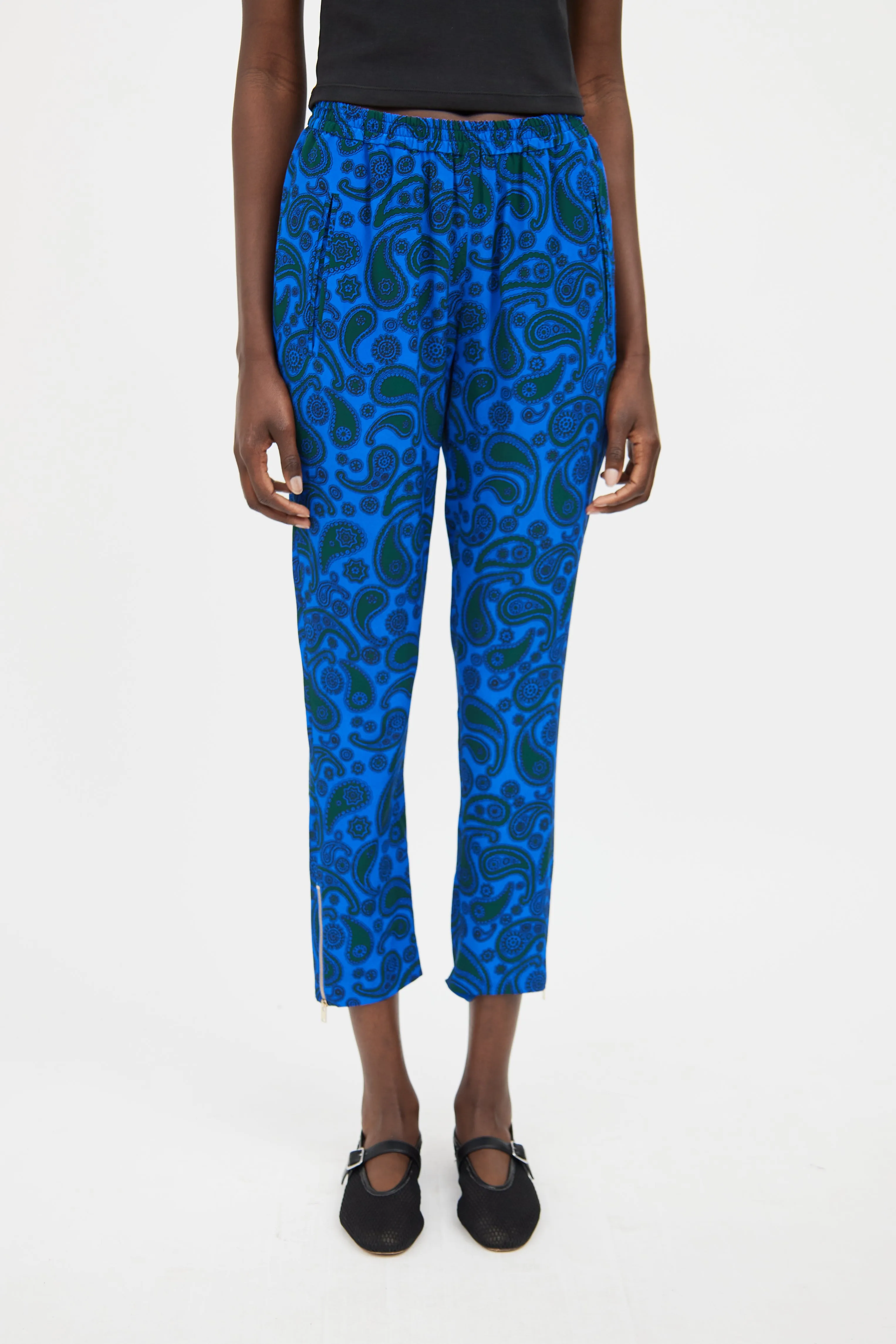 Blue & Green Silk Paisley Co-Ord Set