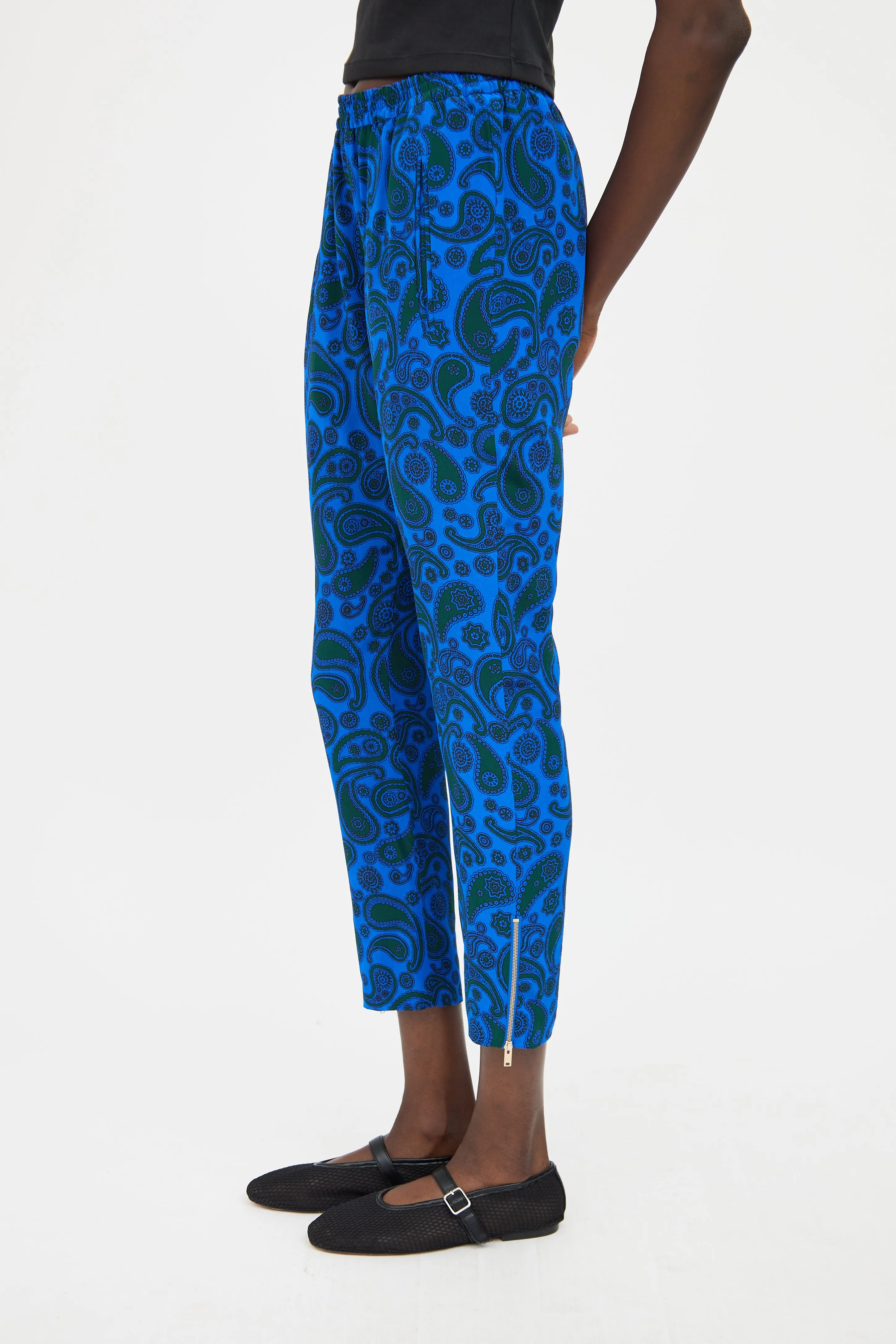 Blue & Green Silk Paisley Co-Ord Set