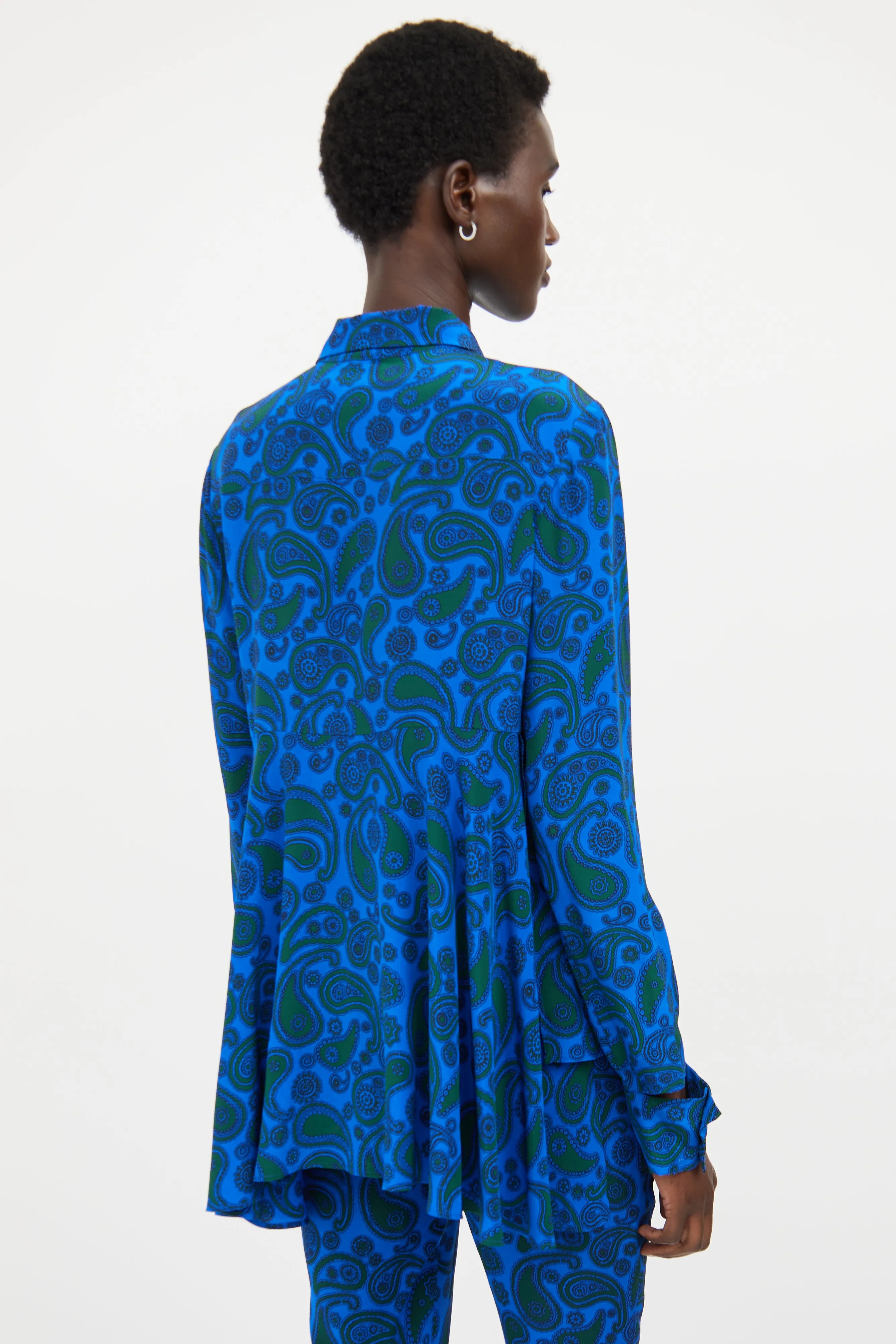 Blue & Green Silk Paisley Co-Ord Set