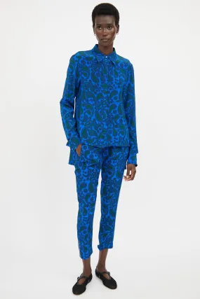 Blue & Green Silk Paisley Co-Ord Set