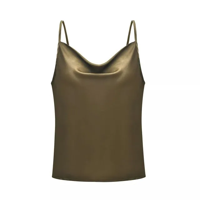 Chiffon Tank Top Summer Women Tops 2019New Style Sleeveless Top Camisoles One word collar Ladies Sling Tanks Top Plus size S-3XL