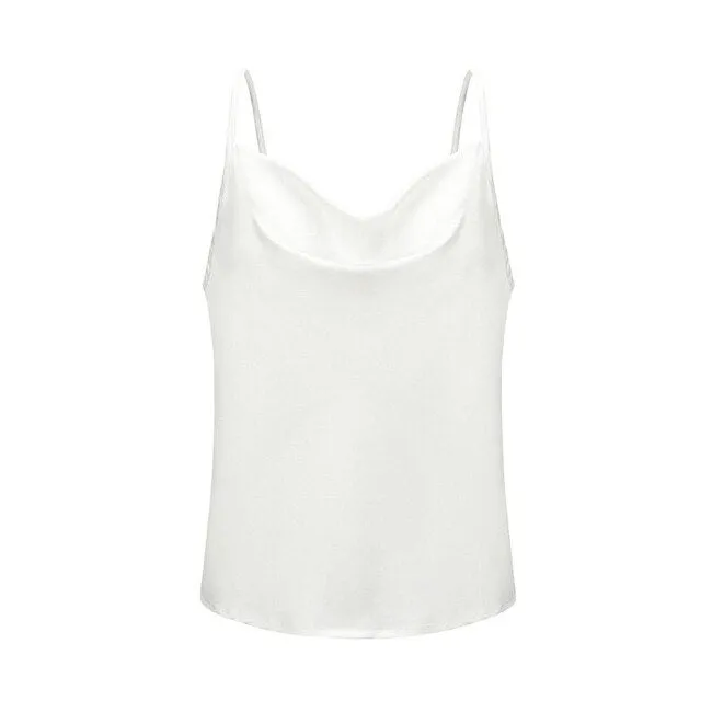 Chiffon Tank Top Summer Women Tops 2019New Style Sleeveless Top Camisoles One word collar Ladies Sling Tanks Top Plus size S-3XL