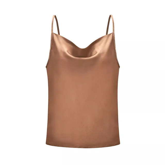 Chiffon Tank Top Summer Women Tops 2019New Style Sleeveless Top Camisoles One word collar Ladies Sling Tanks Top Plus size S-3XL