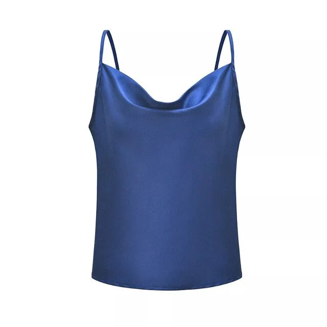 Chiffon Tank Top Summer Women Tops 2019New Style Sleeveless Top Camisoles One word collar Ladies Sling Tanks Top Plus size S-3XL