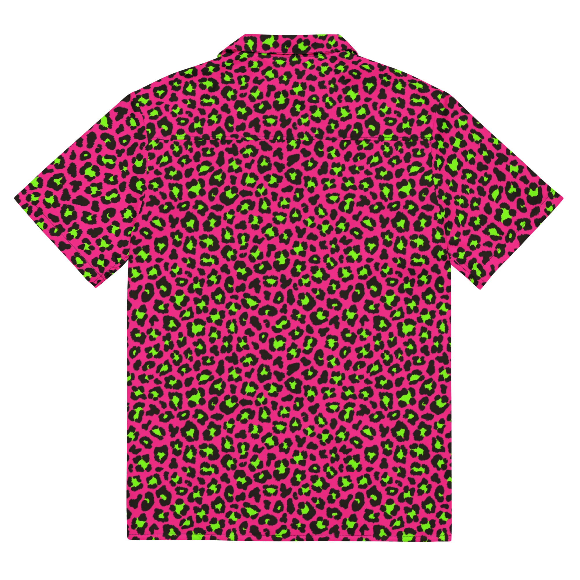 Electric Leopard Print Button-Up Shirt