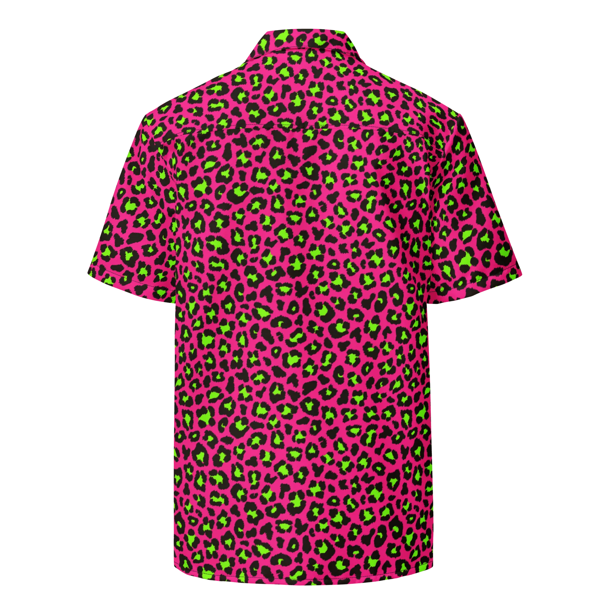 Electric Leopard Print Button-Up Shirt