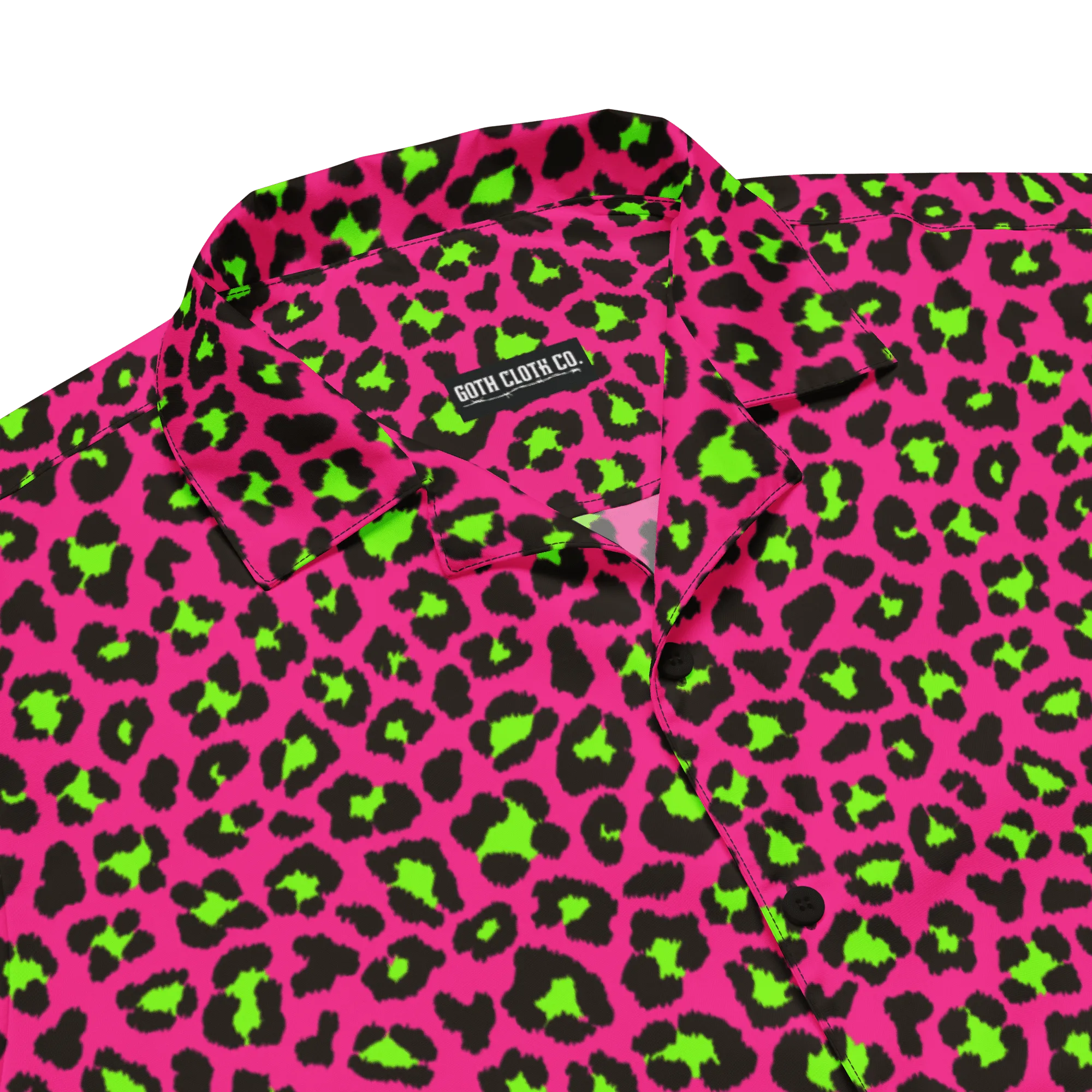 Electric Leopard Print Button-Up Shirt