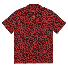 Feline Fever Red Cheetah Button-Up Shirt
