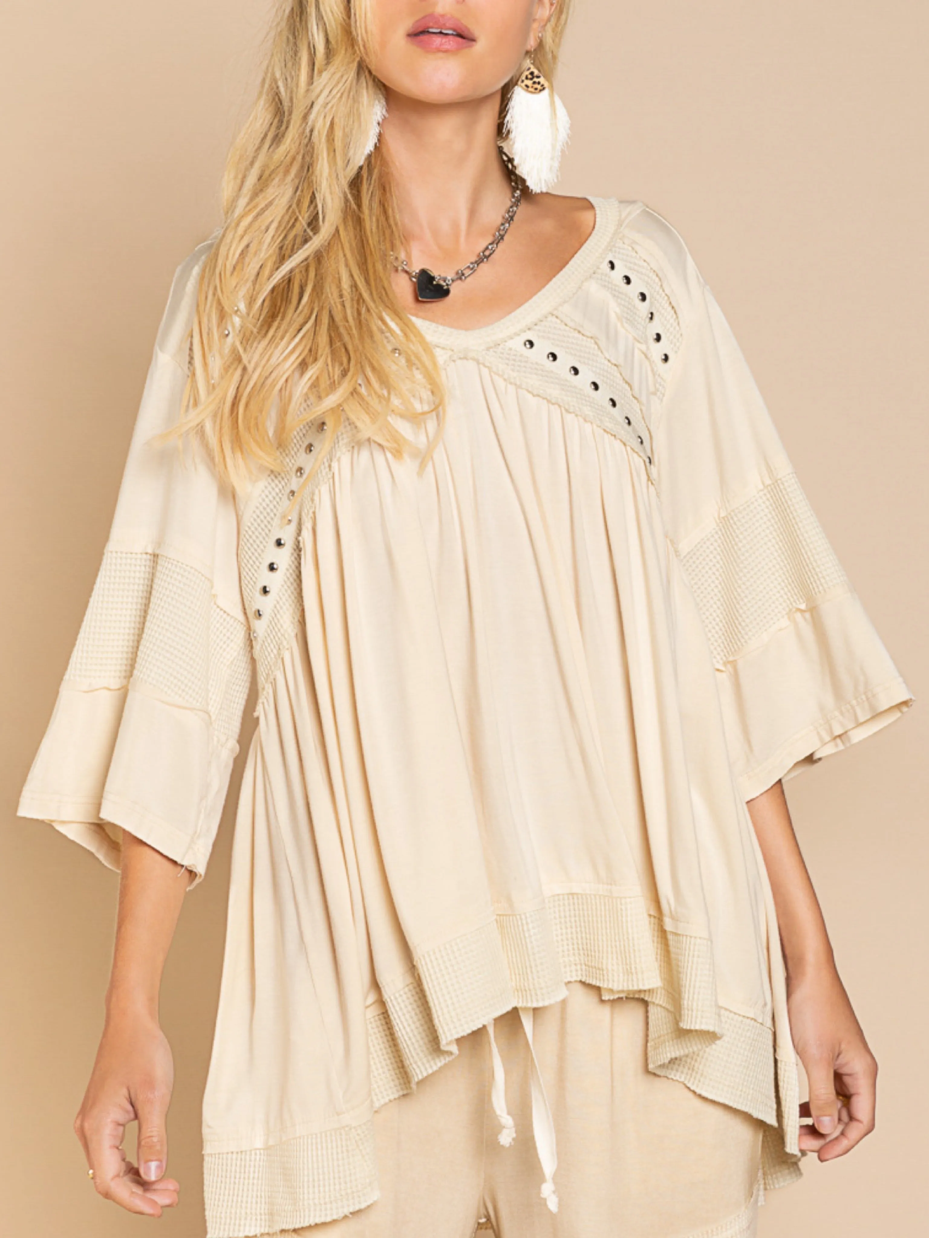 Grommet Detail Thermal Combo Top