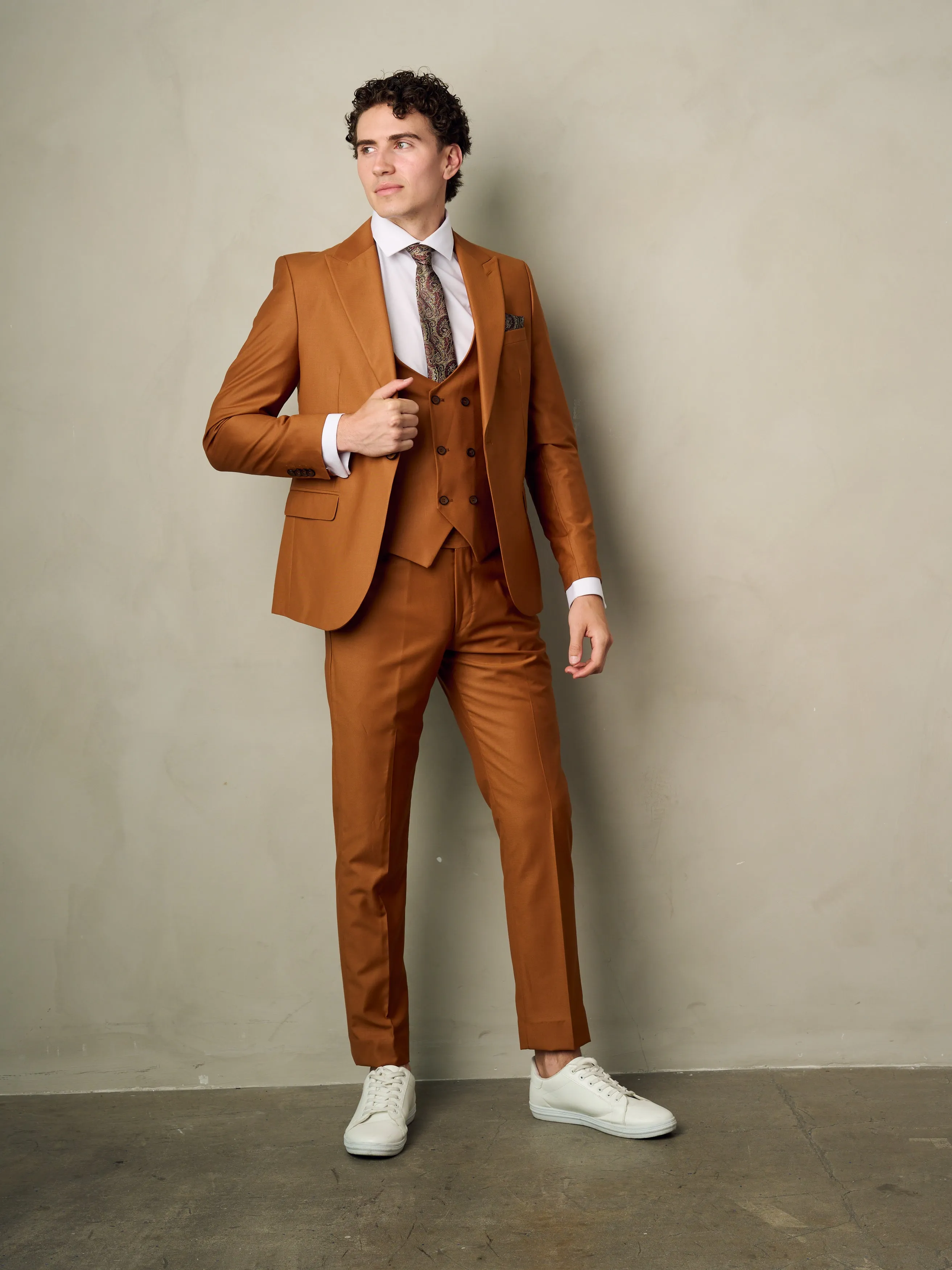Limited Edition Men's 3-Pieces Slim Fit Copper Suit