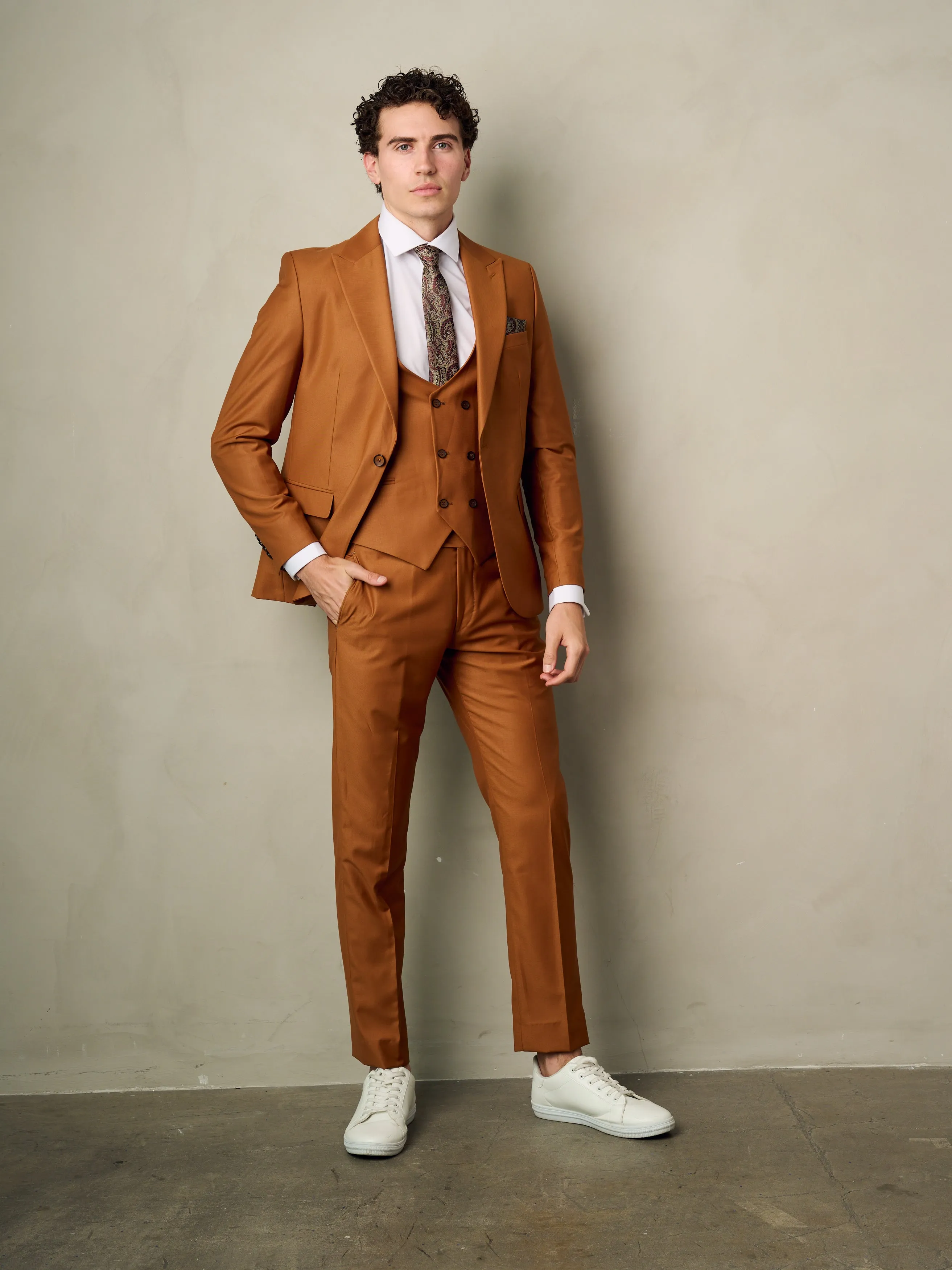 Limited Edition Men's 3-Pieces Slim Fit Copper Suit