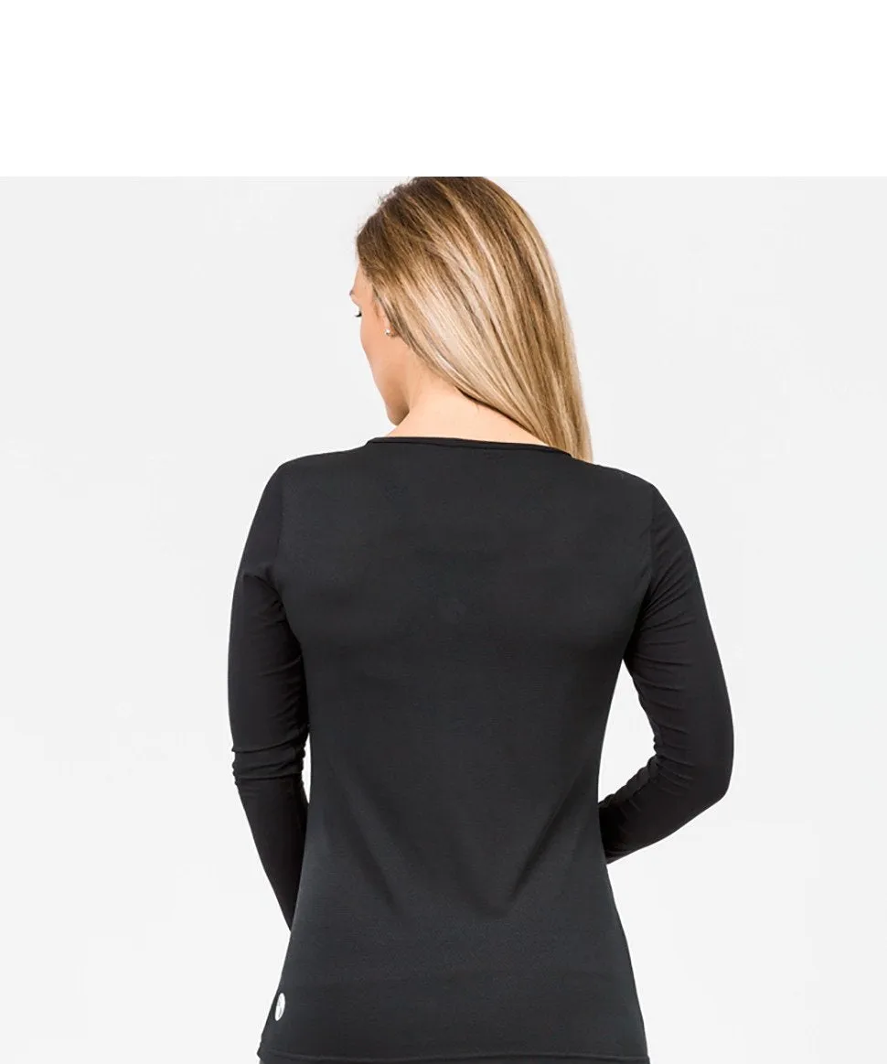 Long Sleeve Workout Nursing Tee - Black