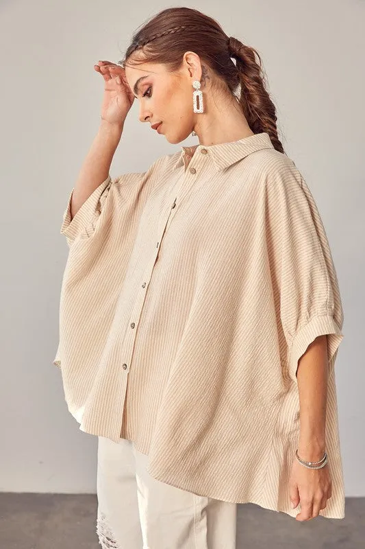 Loose fit button up shirt