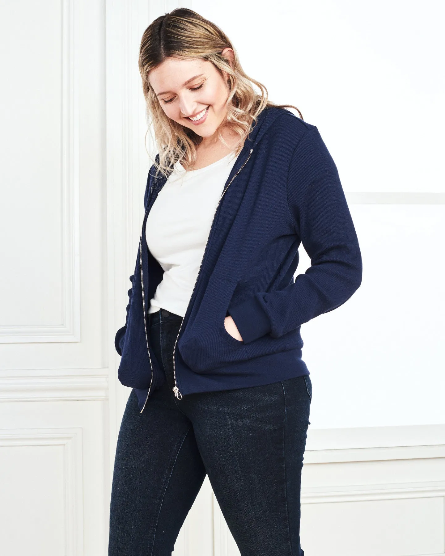Luxe Organic Waffle Thermal Hoodie