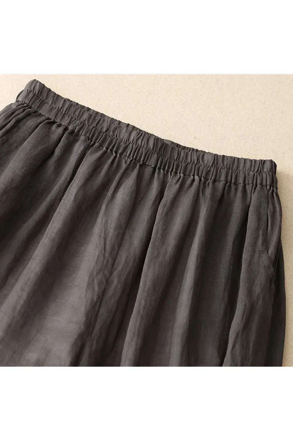 Mori Girl Wide-Leg Linen Pants