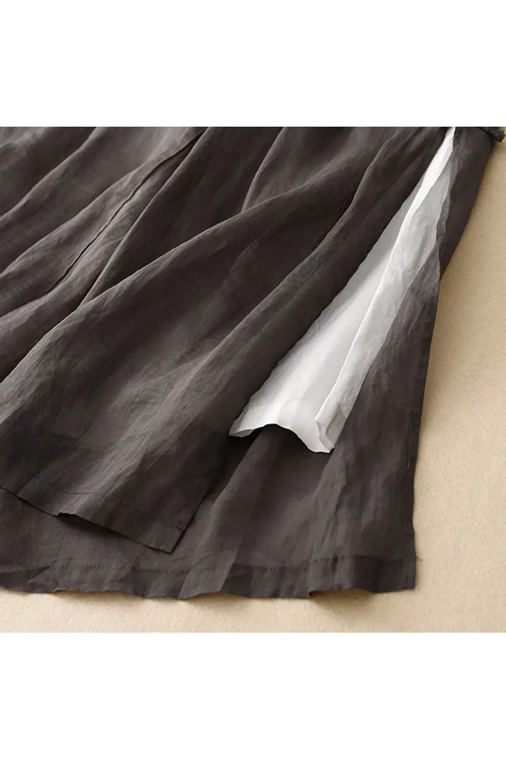 Mori Girl Wide-Leg Linen Pants