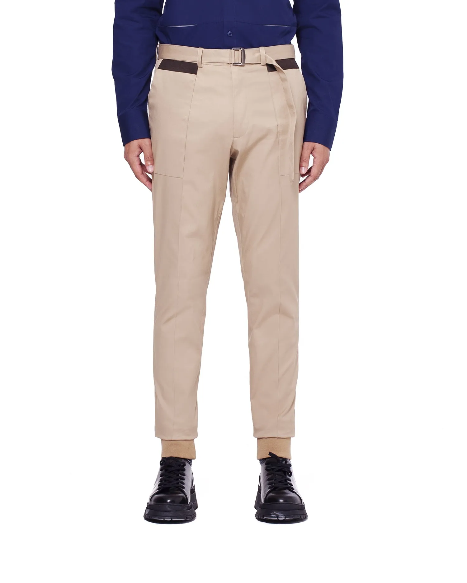 Ribbed Twill Trousers - Beige