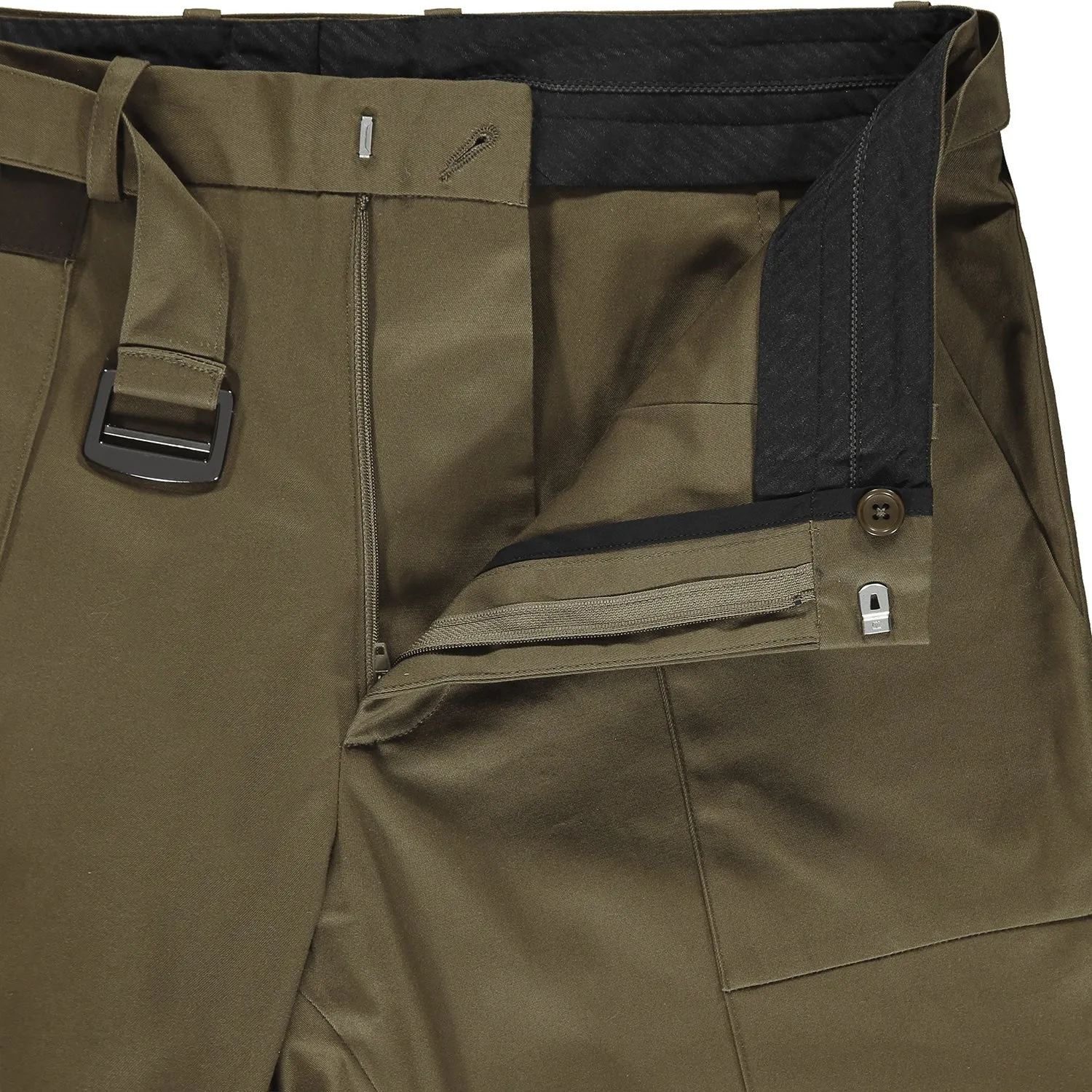 Ribbed Twill Trousers - Khaki