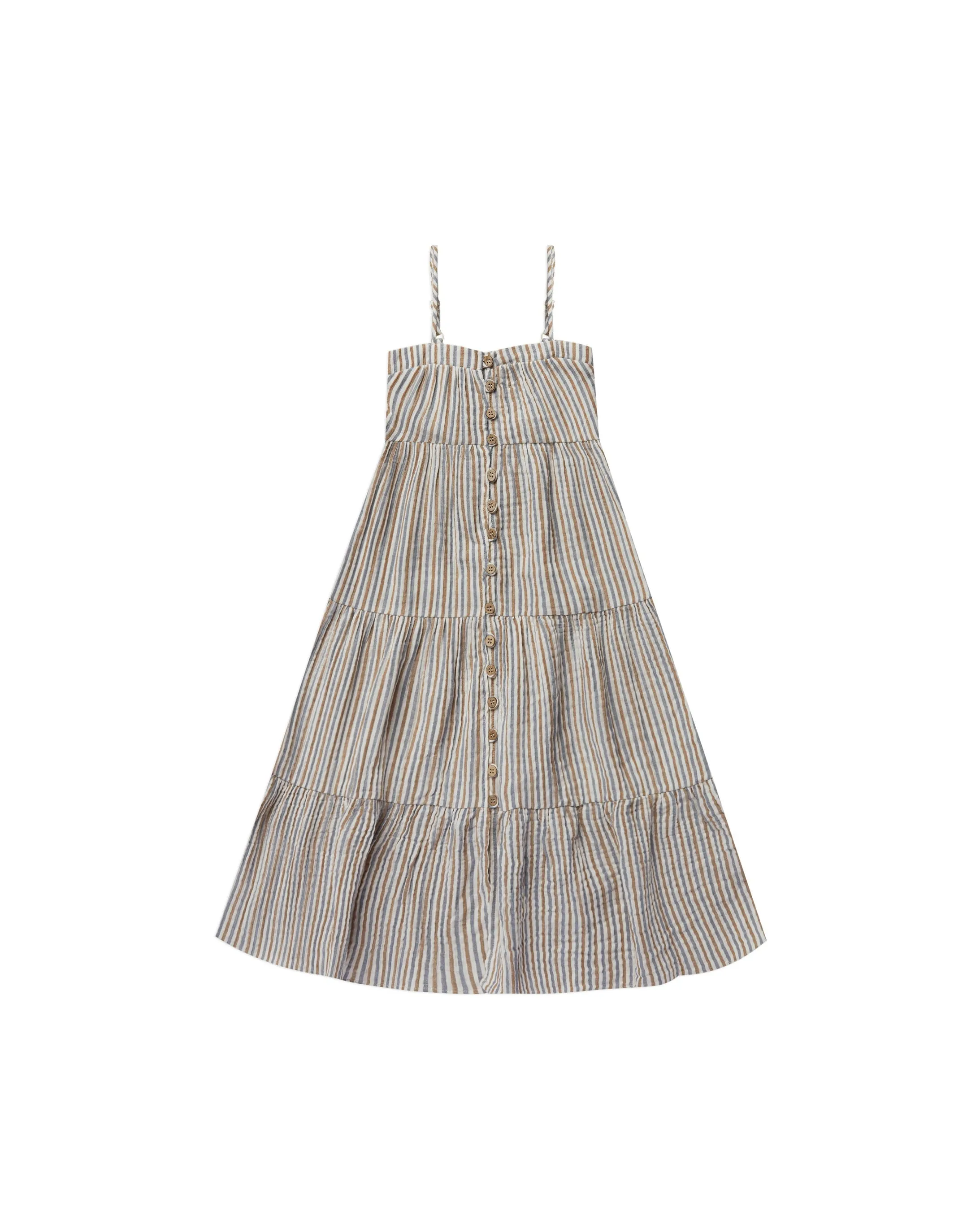 Rylee   Cru Tiered Maxi Dress || Nautical Stripe