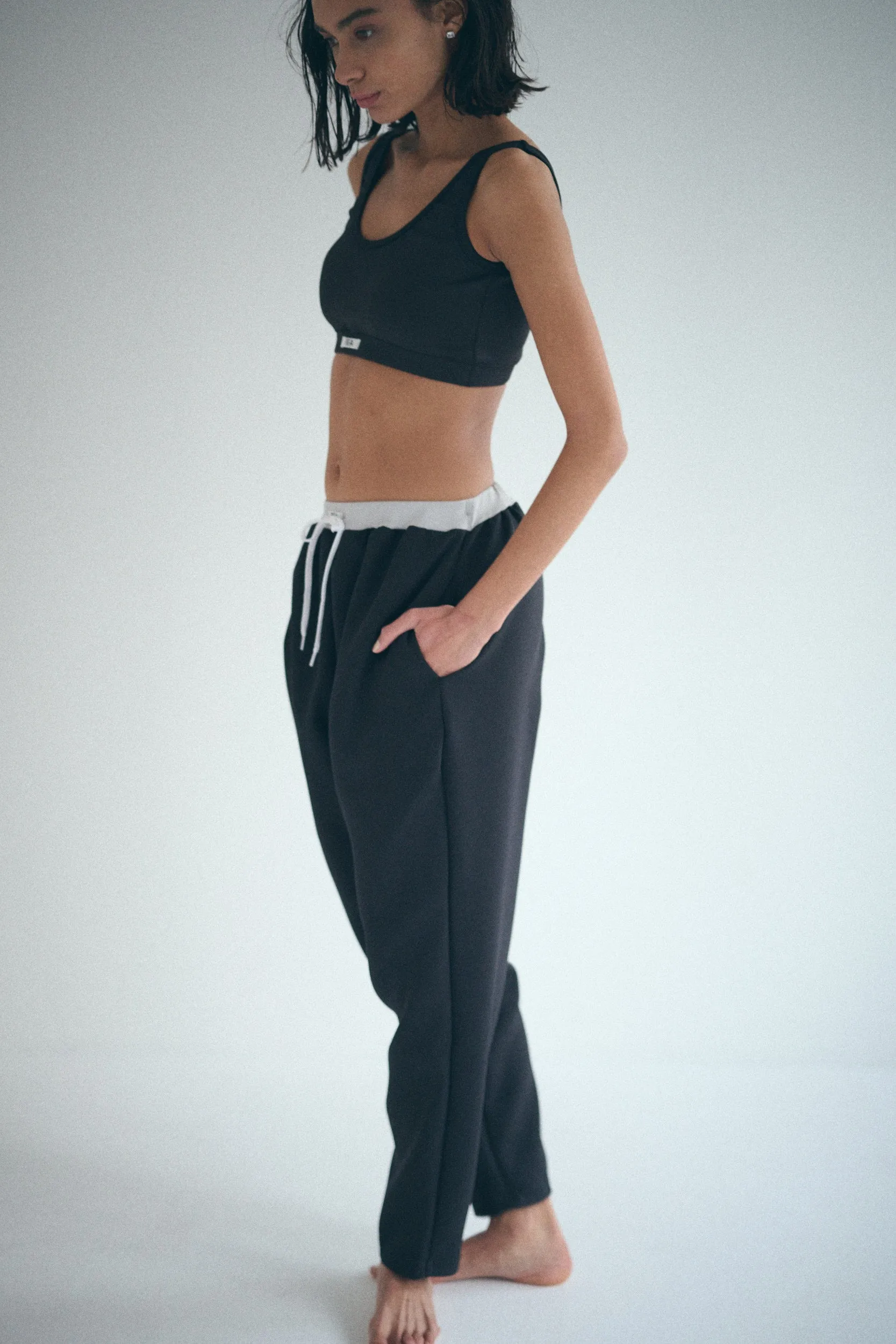 SEA TRIPLE FACED TAPERED EASY TROUSERS