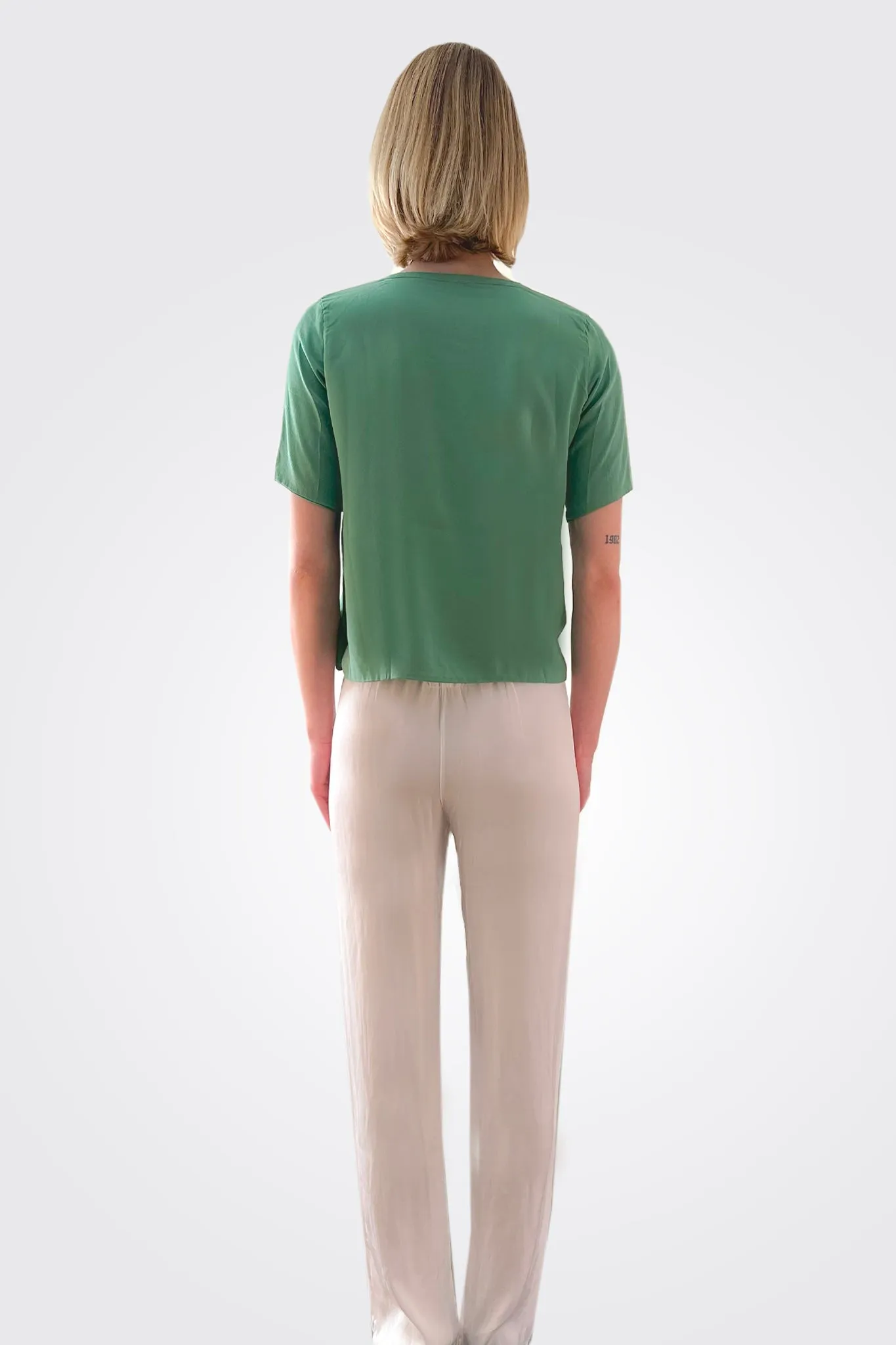 Silk Tapered Trousers - White