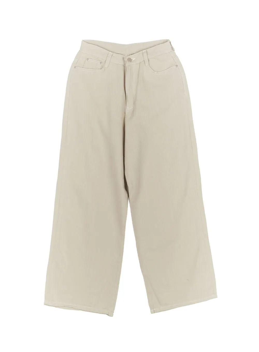 Solid Linen Wide-Leg Pants CA502