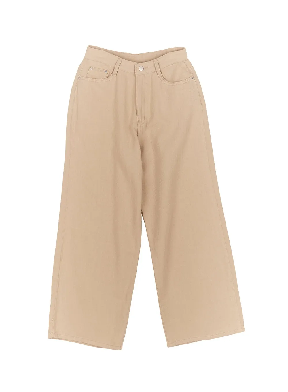 Solid Linen Wide-Leg Pants CA502