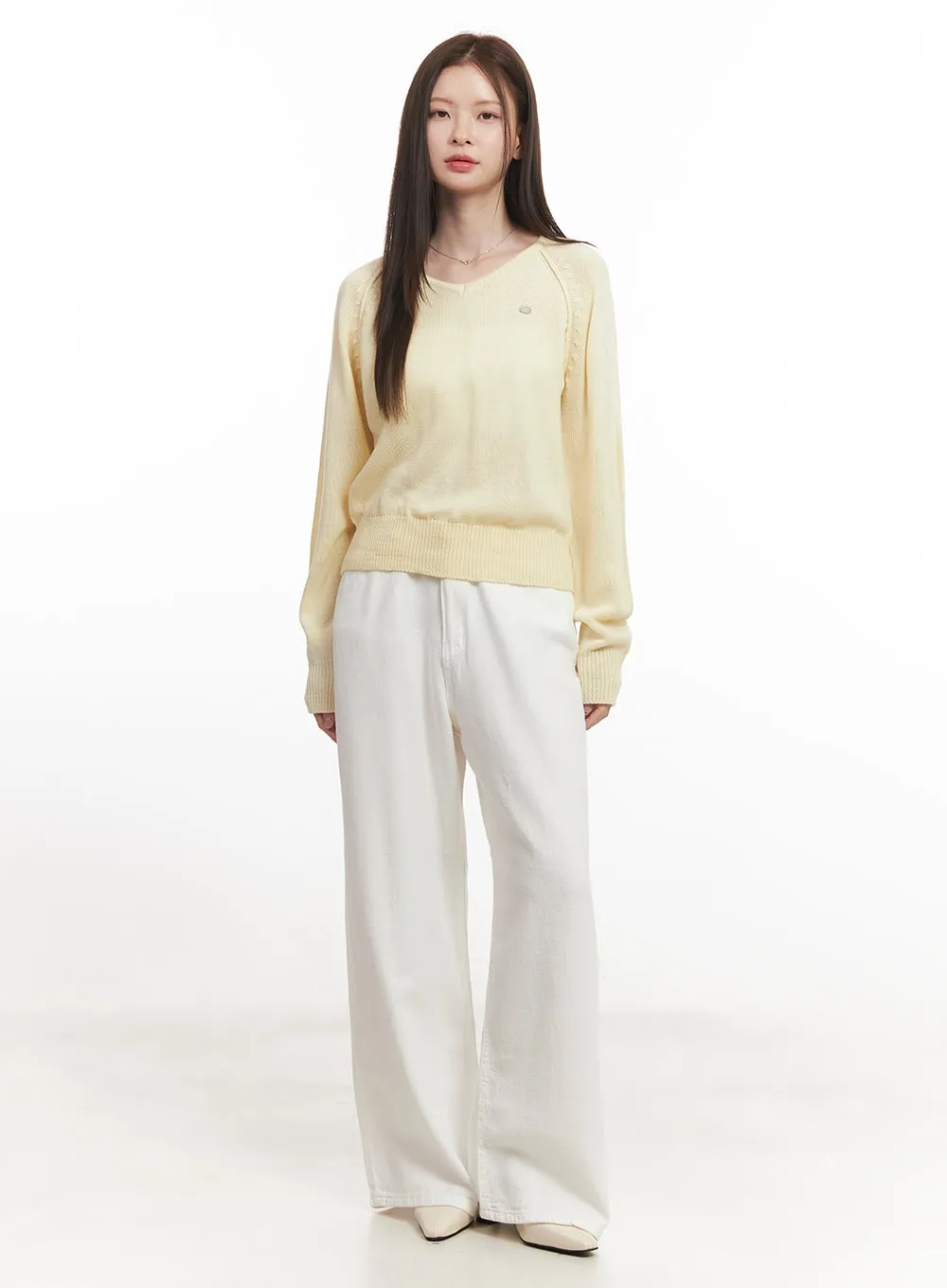 Solid Linen Wide-Leg Pants CA502