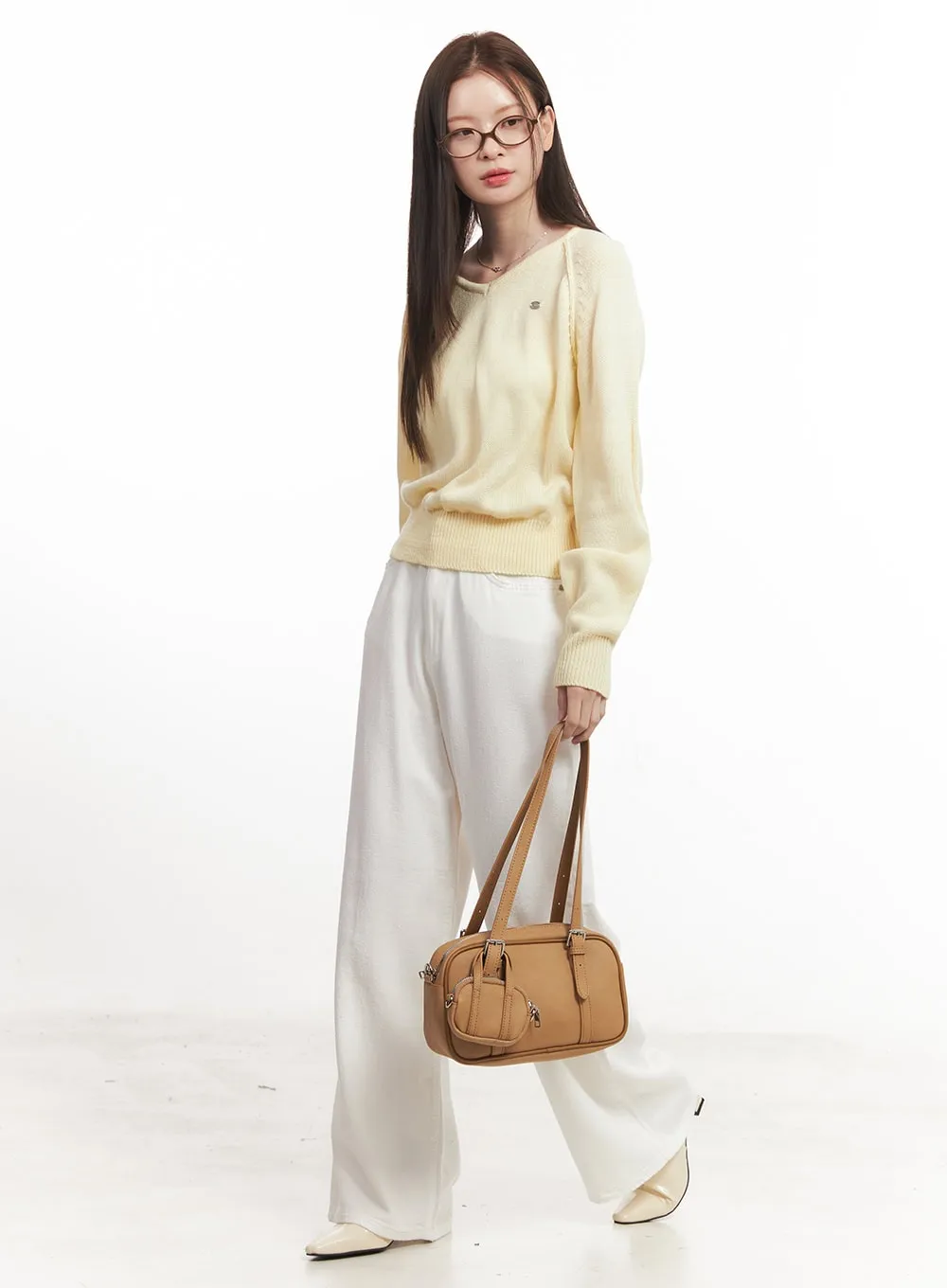 Solid Linen Wide-Leg Pants CA502
