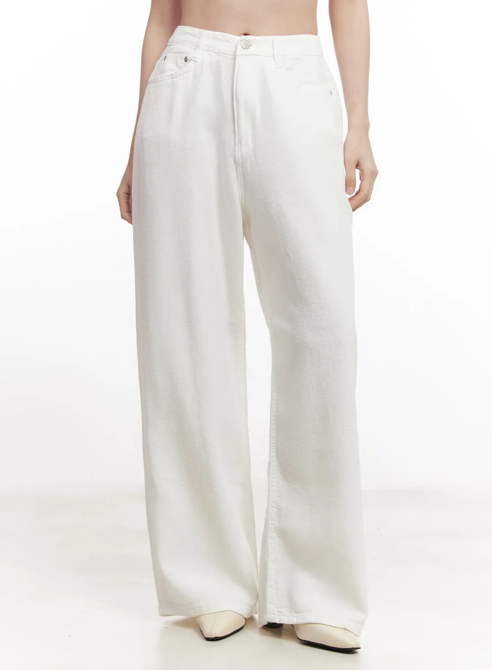 Solid Linen Wide-Leg Pants CA502