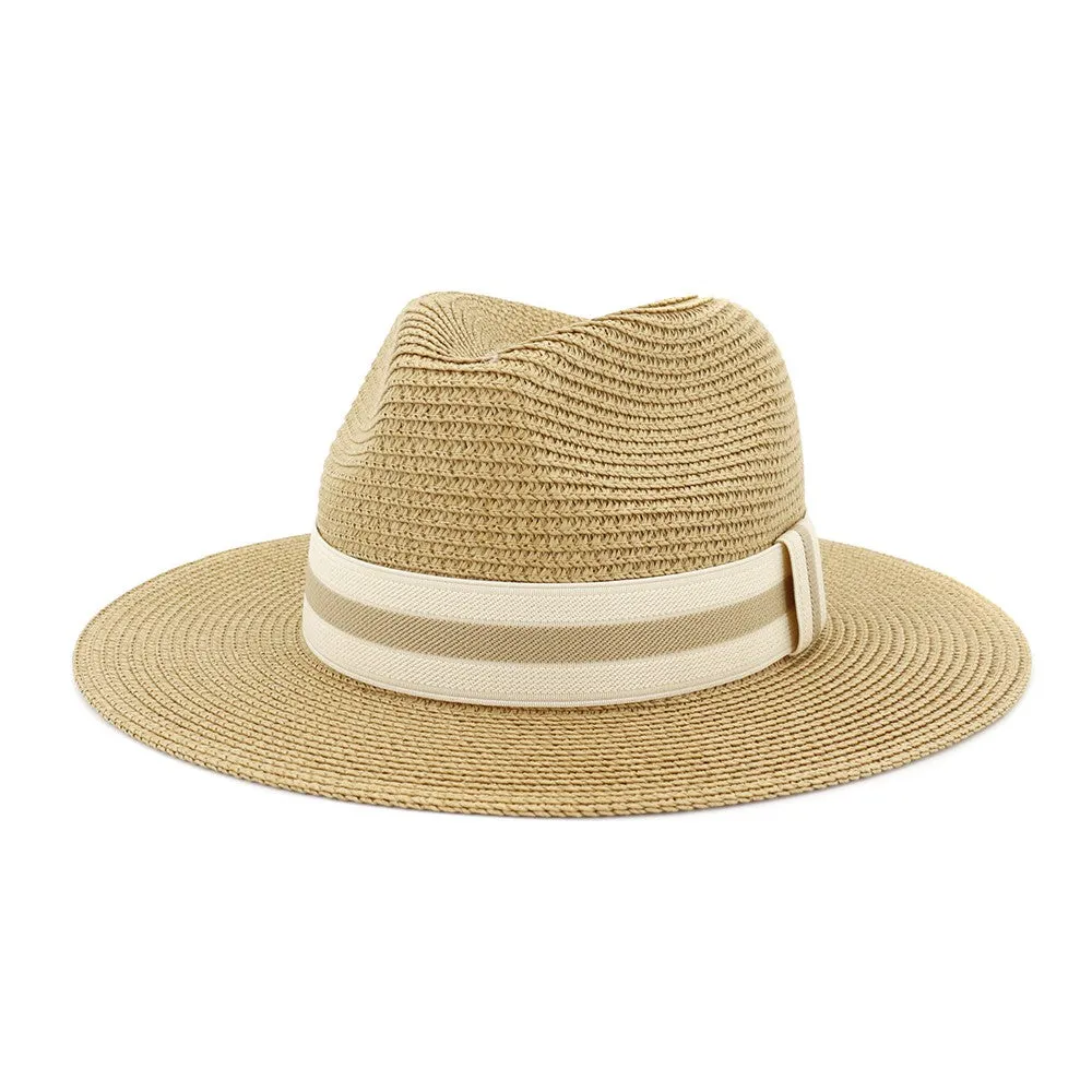 Straw Banded Panama Hats In Assorted Colors