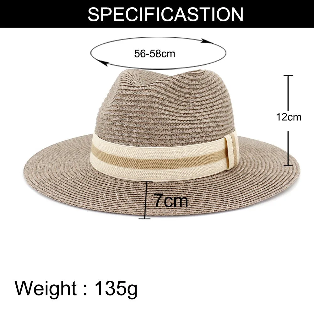 Straw Banded Panama Hats In Assorted Colors