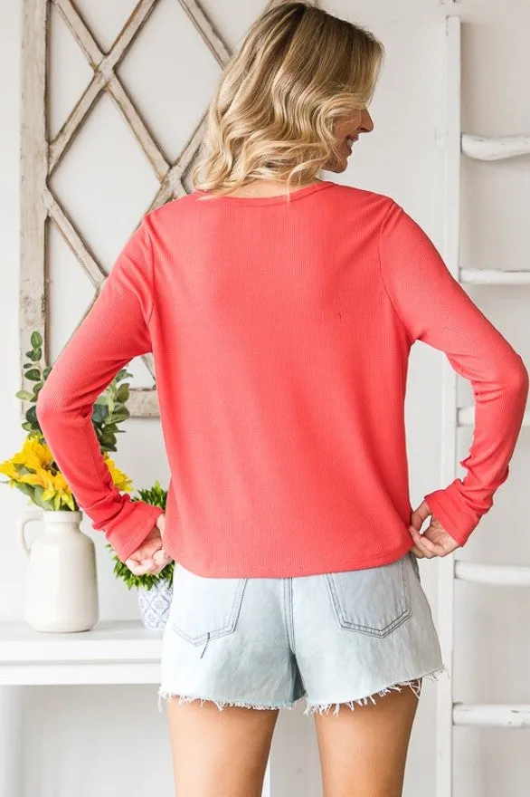 Thermal Cutout Heart Cropped Top