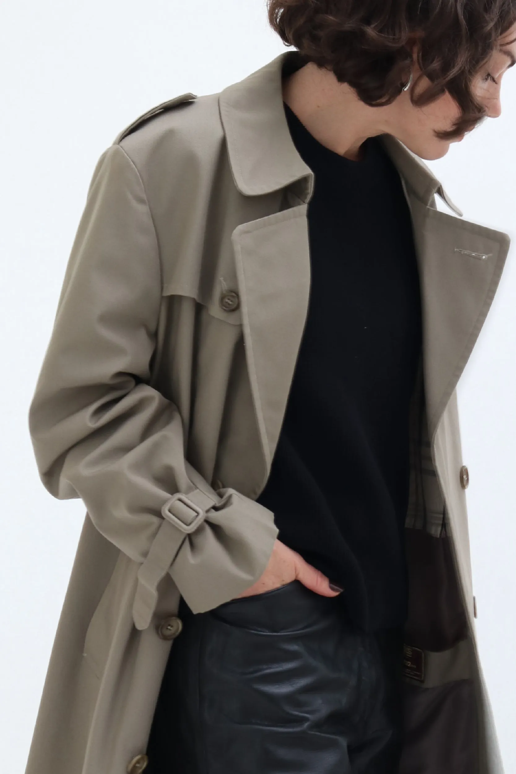 VINTAGE LEATHER TAPERED TROUSERS