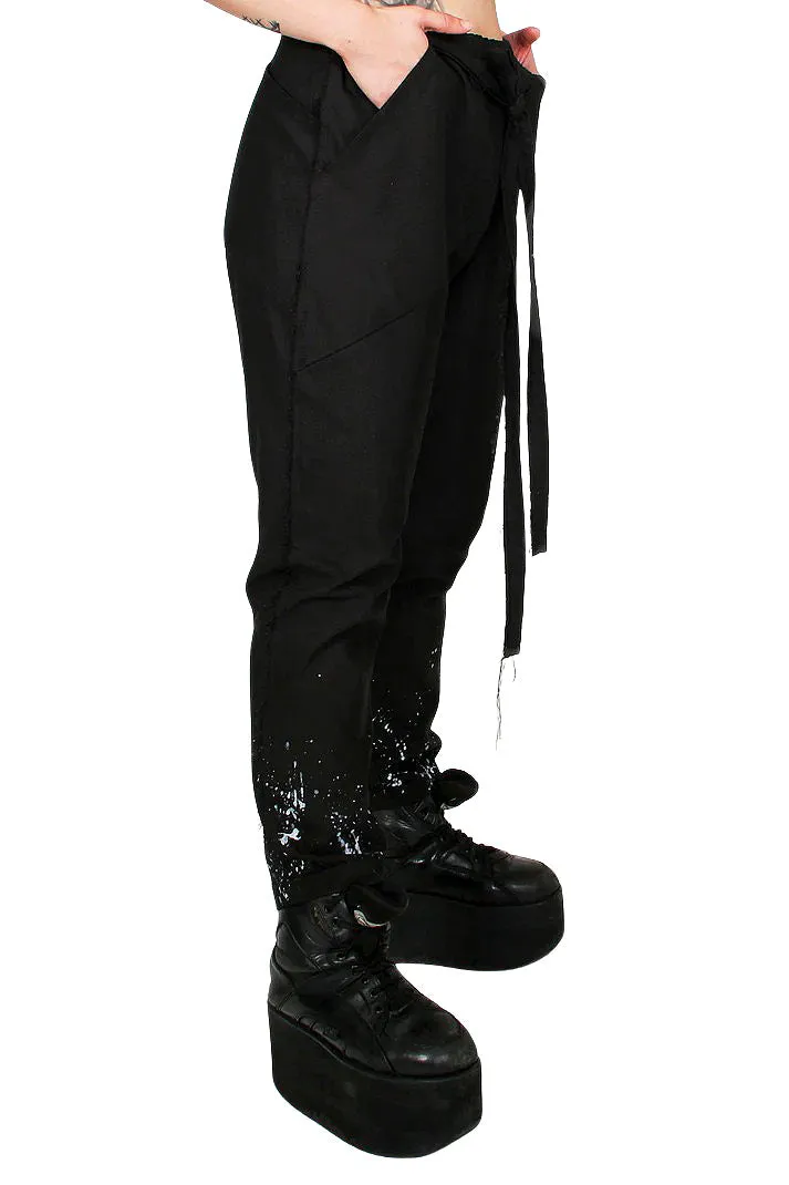 ZHANNAONA - "DRIP" Linen Pants in Black